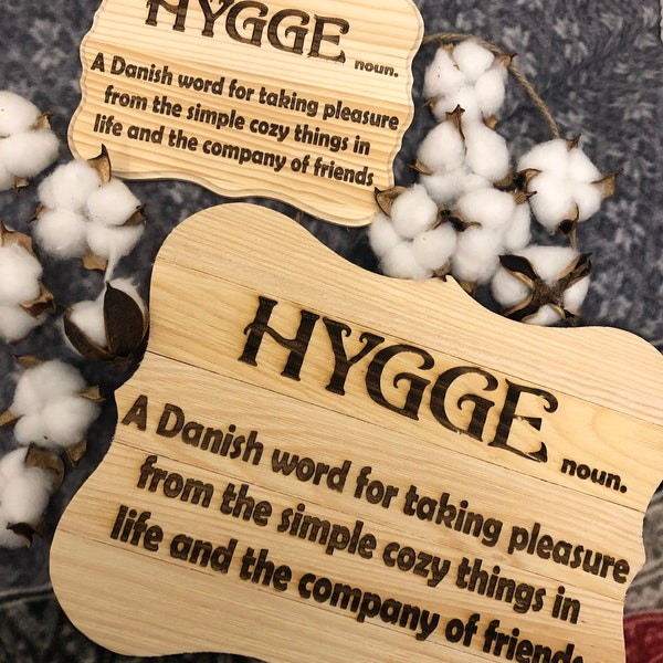 Hygge Sign | Laser Engraved | Wood Sign | Home Decoration | Hanging Custom Sign |