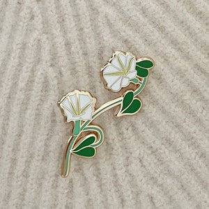 Moonflower Enamel Pin, by Utopie Pins // Lapel pin, Moonflower, Garden, Self care, Cute, Gift, Friend, Wedding