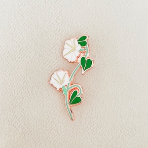 Moonflower Enamel Pin, by Utopie Pins // Lapel pin, Moonflower, Garden, Self care, Cute, Gift, Friend, Wedding