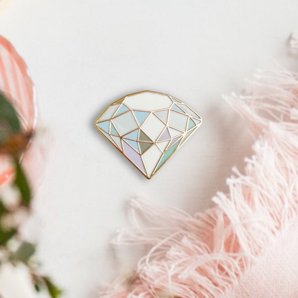 Diamond Shaped Enamel Pin, by Utopie Pins // Lapel pin, Cute, Gift, Friend, Wedding, Inspiration, Motivation, Strength, Diamond hands