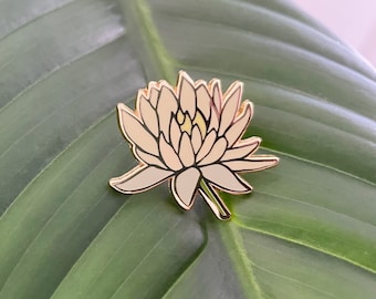 Resilient Lotus Flower Enamel Pin, by Utopie Pins // Lapel pin, Cute, Gift, Friend, Wedding, Mindful, Yoga, Inspiration, Garden, Zen