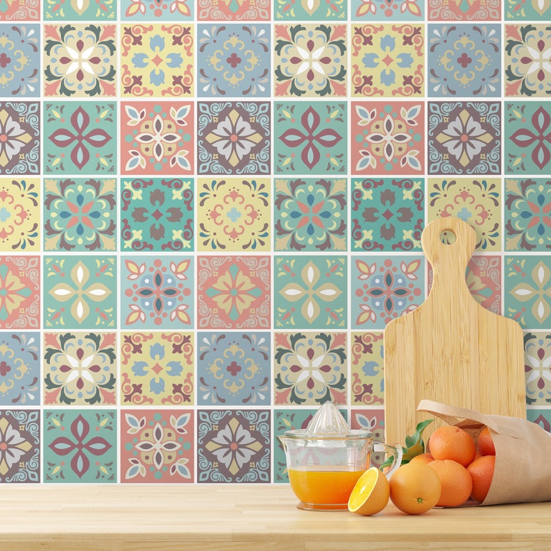 Marbella Colourful Spanish Wall Tile Self Adhesive Splashback - Etsy