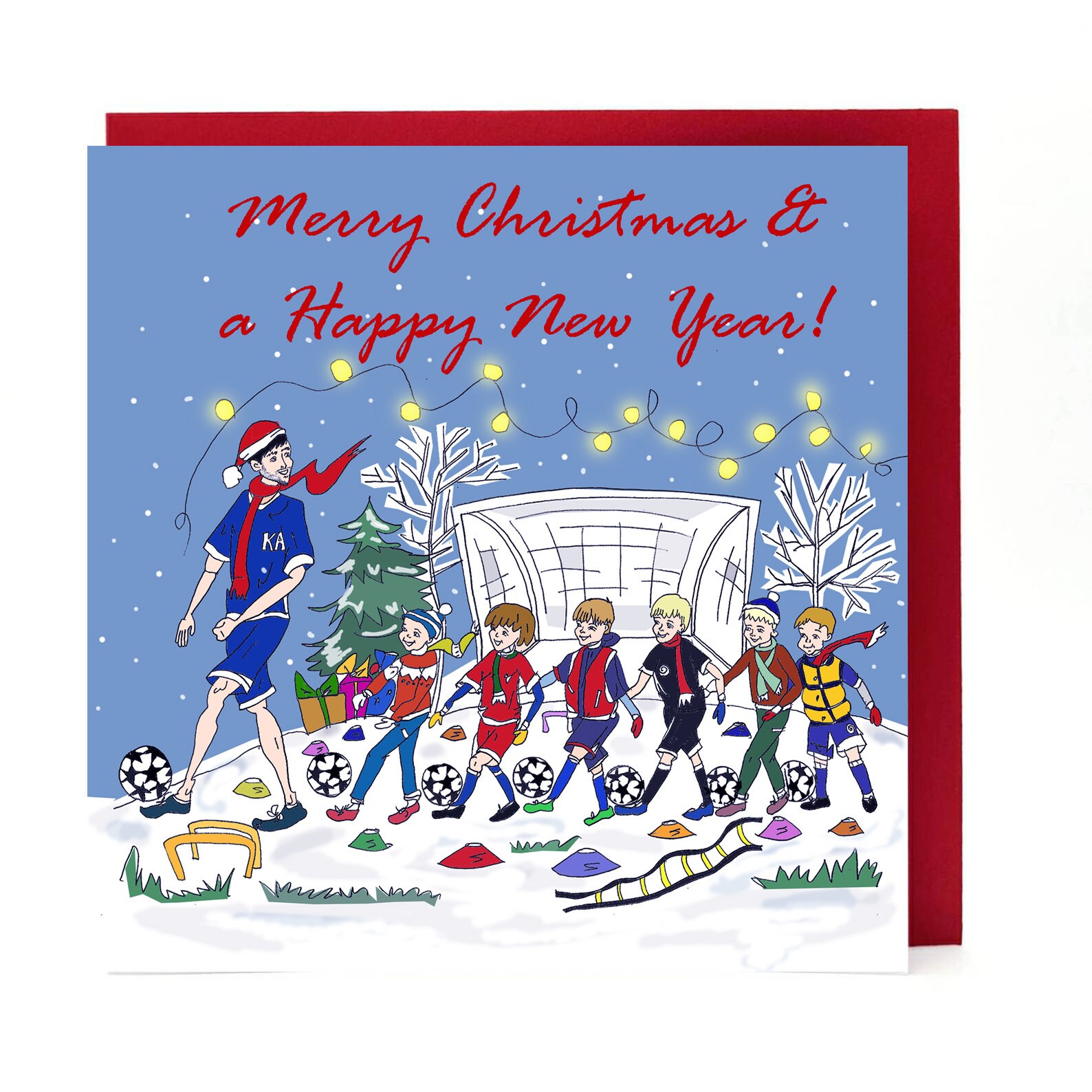Personalized Football Theme Christmas Card Football Coach Etsy