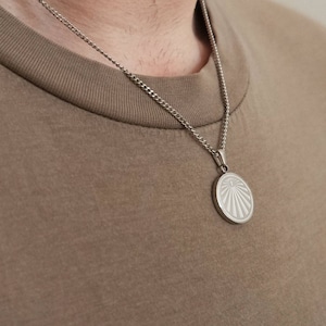 Light of the World - Silver Pendant Necklace, Mens Christian Necklace, Silver Cross Pendant, Mens Minimalist Jewelry, Men's Cross Necklace