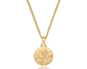 Gold Holy Spirit Dove Pendant Necklace - Christian Jewelry
