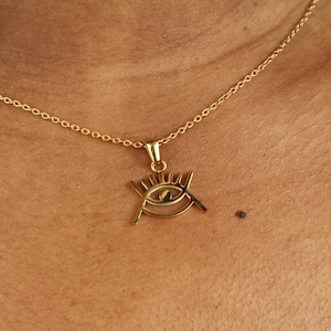 Gold Adinkra Pendant Necklace - African Symbol,  African Pendant, Gold Christian Necklace, African Jewelry, Ghana Symbol,  Women&#39;s pendant