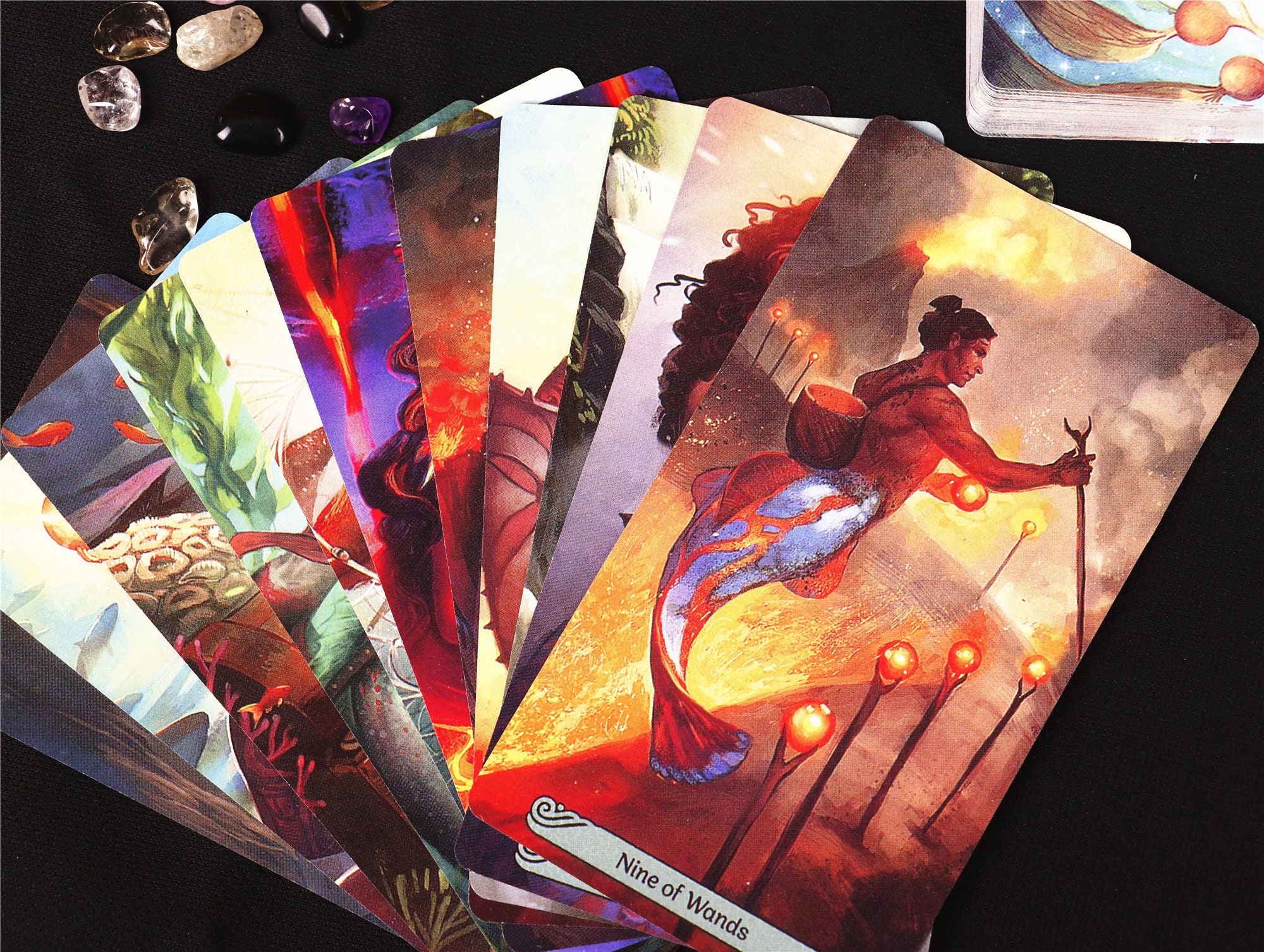 Mermaid tarot deck with book for beginners / Beautiful tarot Etsy