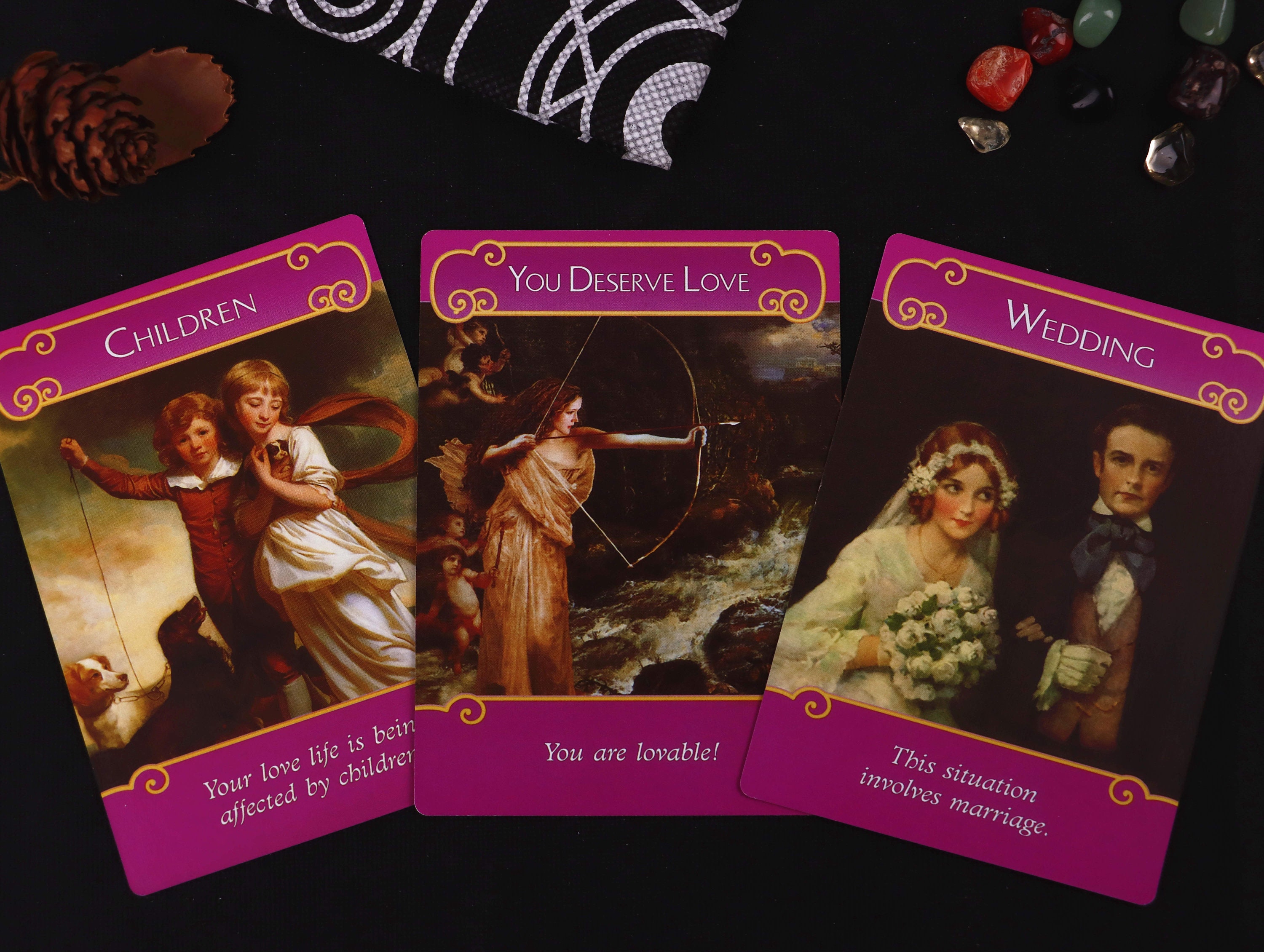 The Romance Angels Oracle Cards / Pink Tarot Deck with book / | Etsy