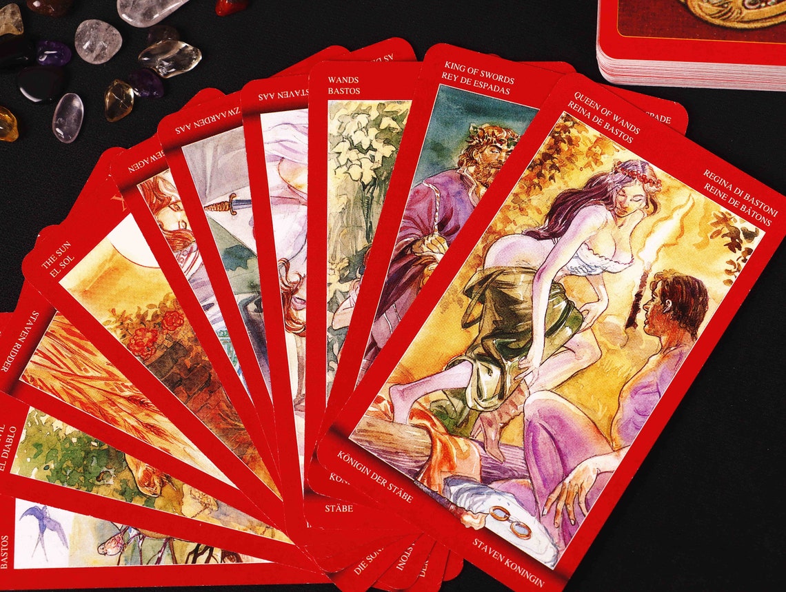 Unique Sexual Magic Tarot Deck With Book New Sexual Tarot Etsy 