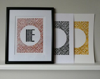 Metallic Tala Tile Print: Handprinted Personalized Home Art