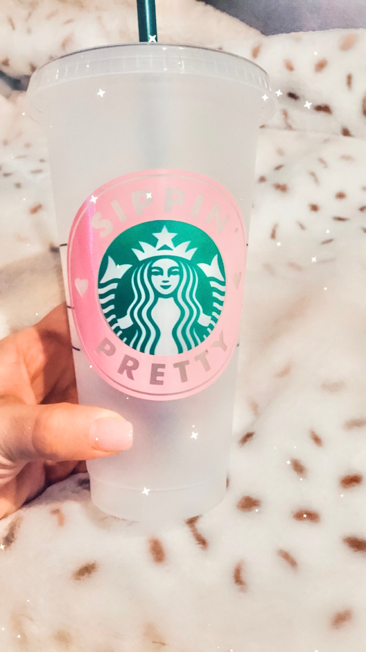 Venti Custom Starbucks Cup Pink Sippin' Pretty Etsy