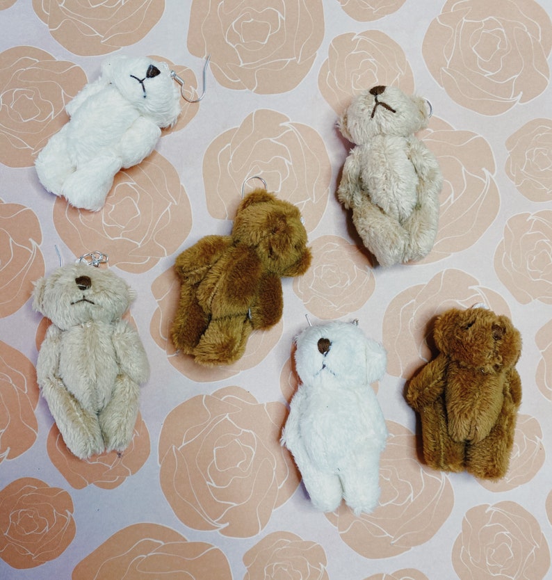 Teddy bear multicolor silver tone earrings