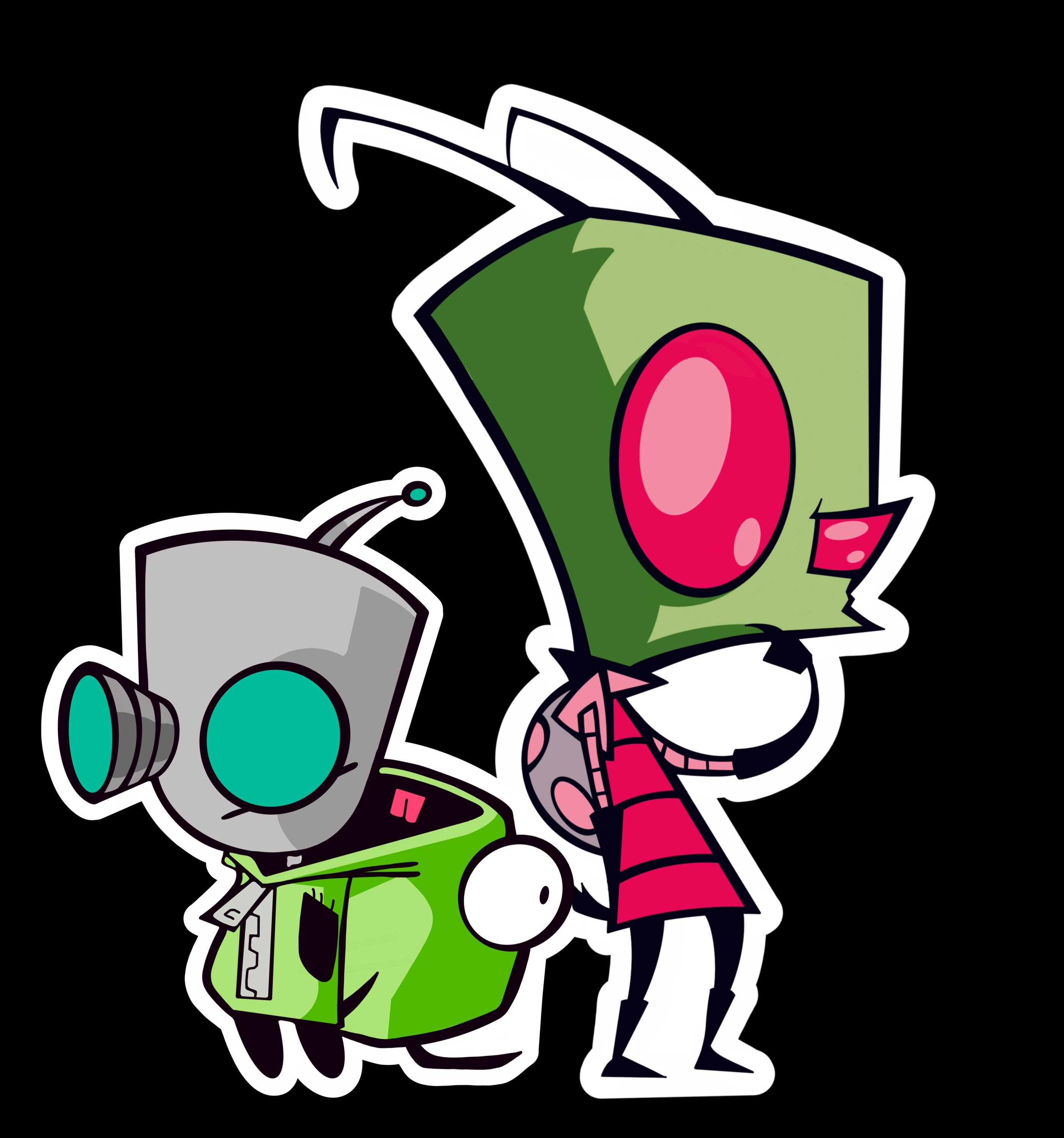 Invader Zim and Gir Vinyl Sticker Nickelodeon Water Etsy