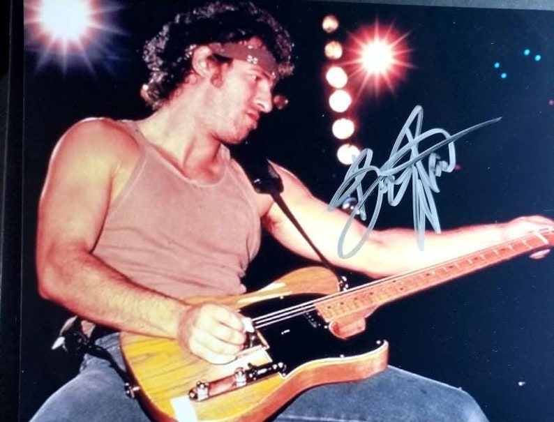 Bruce Springsteen Rare Hand Signed Autographed Framed Photo VIP Pass ...