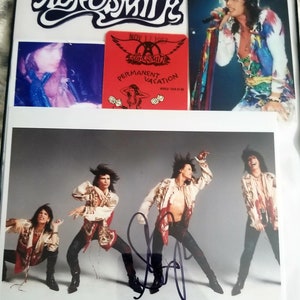 Aerosmith Steven Tyler Signed Autographed Photo + VIP Pass framed display COA
