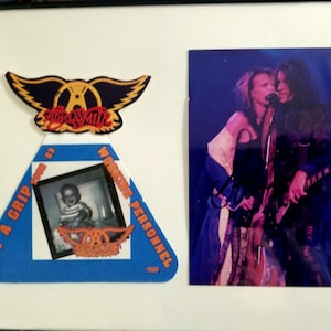 Aerosmith Steven Tyler Vintage Framed Hand Signed Autographed 4x6 inch Photo + VIP Pass COA