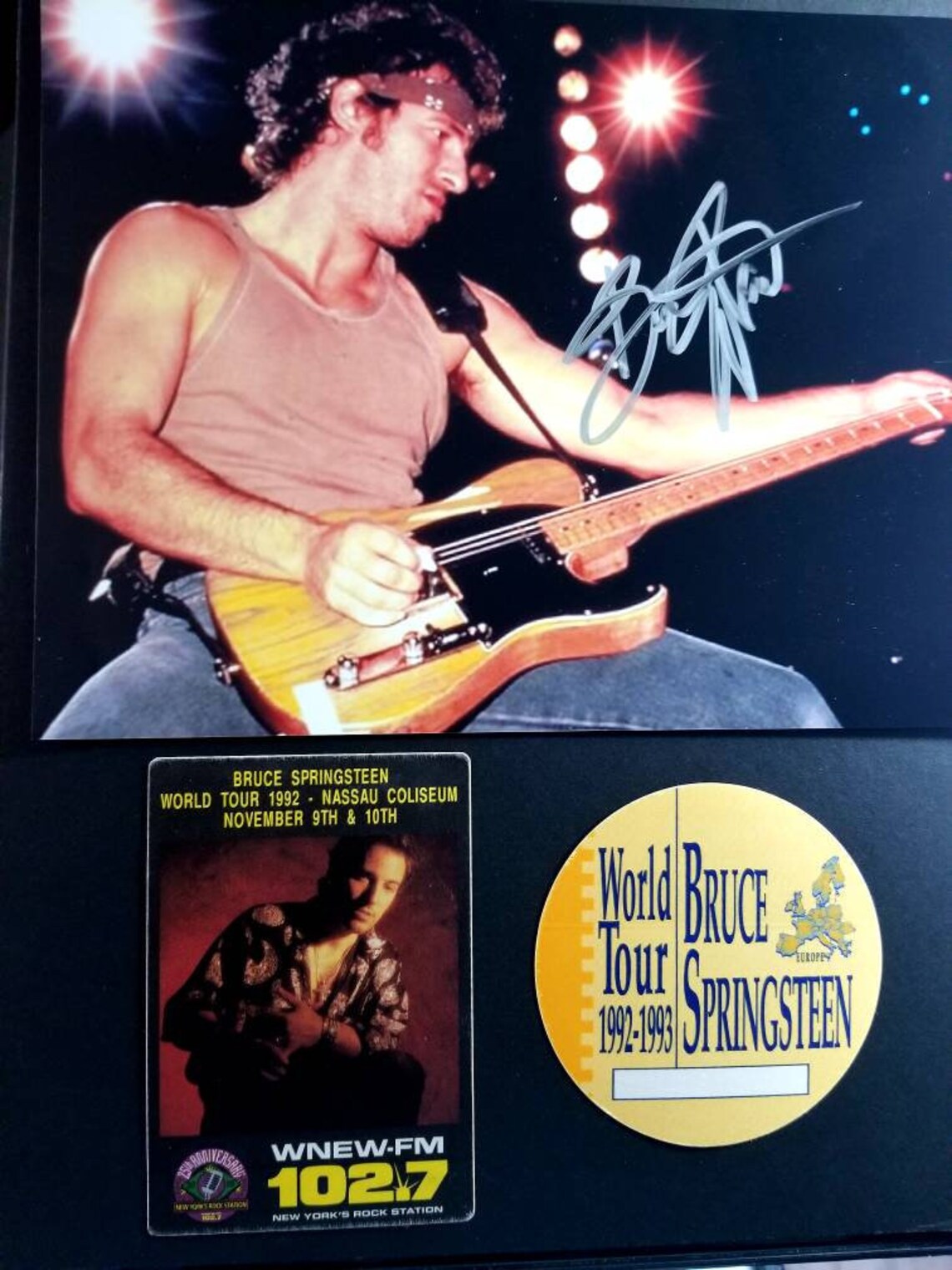 Bruce Springsteen Genuine Hand Signed Autographed Framed Photo Collage