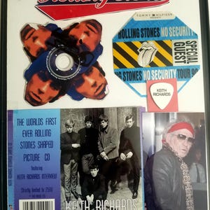 Keith Richards Rolling Stones Framed Genuine Signed Autographed Rare Picture photo disk CD + VIP pass + Guitar pick lot COA