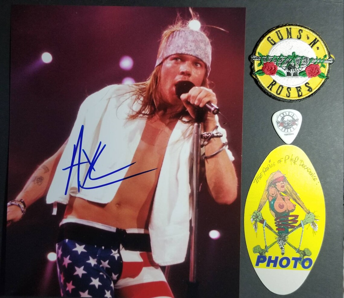 Axl Rose Guns n Roses Genuine Hand SIGNED Autographed Framed Etsy