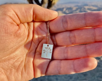 Joshua Tree Necklace - Jewelry for Desert and Nature Lovers - 14K Gold Filled - Hand Stamped