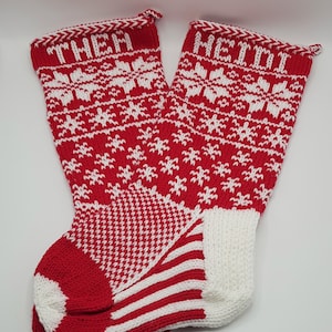 Personalised Hand Knitted Christmas Stocking