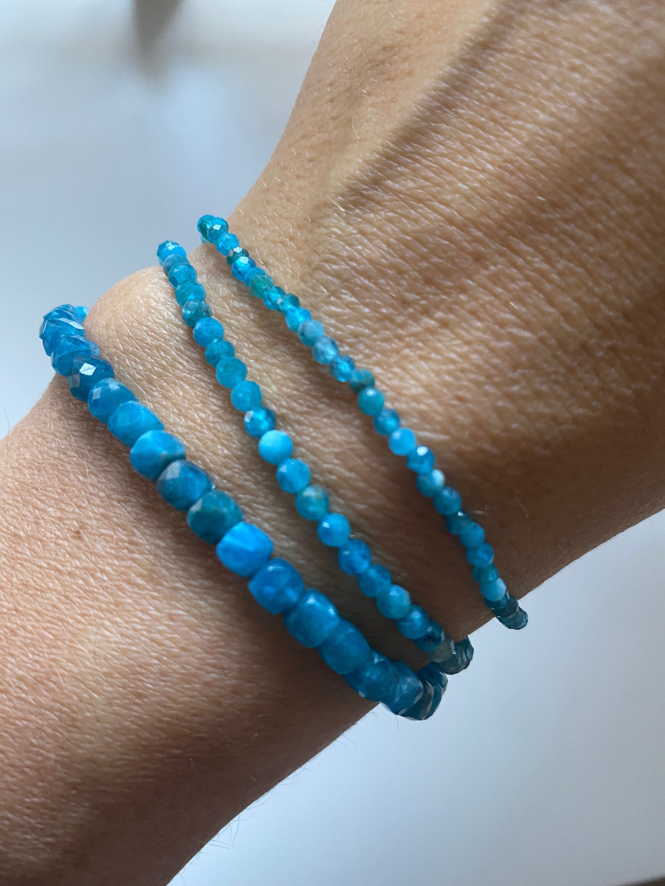 Blue Apatite Spiritual Bracelet for Manifestation and Clarity | Brahmatells  — BrahmatellsStore