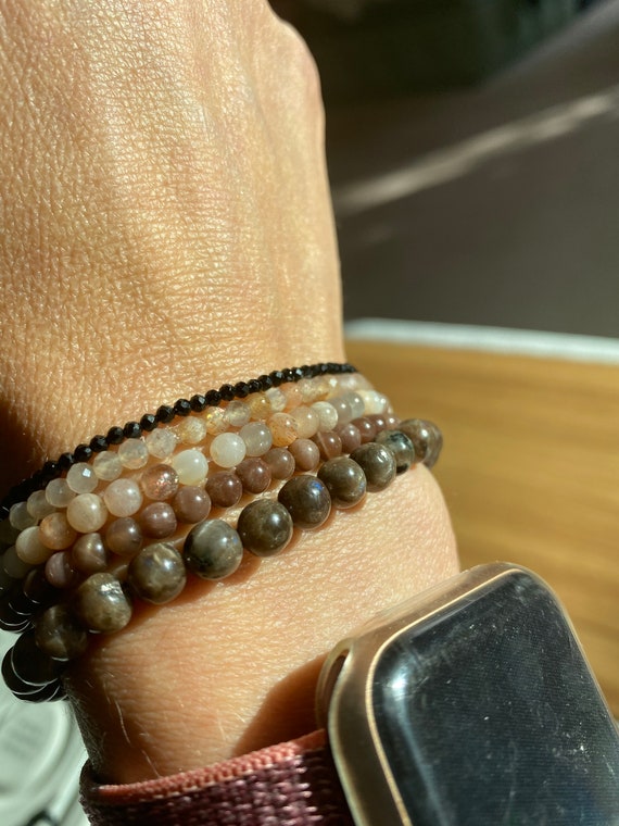 Labradorite and Black Spinel Bracelet Set Layered Labradorite and Black Spinel Bracelet Set Layered
