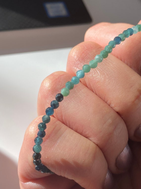 Hand Stitched Dark Blue Tourmaline Bracelet – Dandelion Jewelry