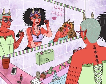 Love Letter to the Girls Bathroom, Feminist Art Print