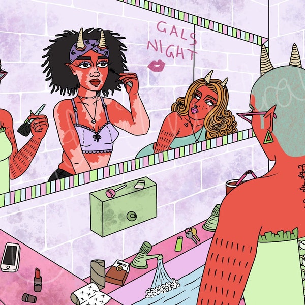 Love Letter to the Girls Bathroom, Feminist Art Print