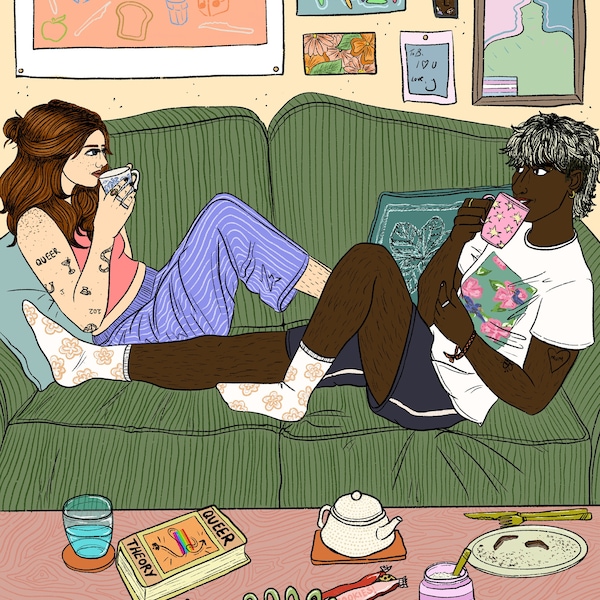 Afternoon Cuppa- Illustrated Queer Art Print