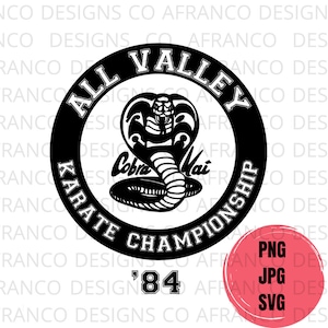 Cobra Kai All Valley Karate Kampioenschap Clip Art Karate Kid Cricut JPG SVG PNG