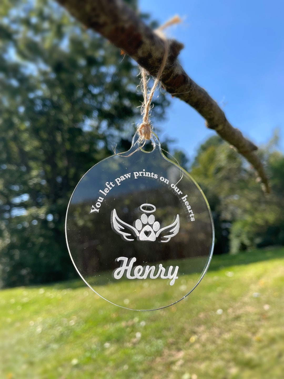 Personalized Pet Memorial Ornament | in Loving Memory | Paw Angel Wings ...