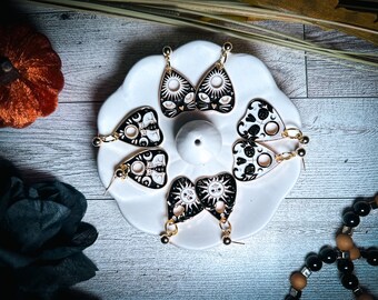 Cat Ouija Planchette Halloween Earring