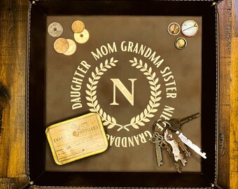 Leatherette Valet | Customizable | Rustic Gold | Custom