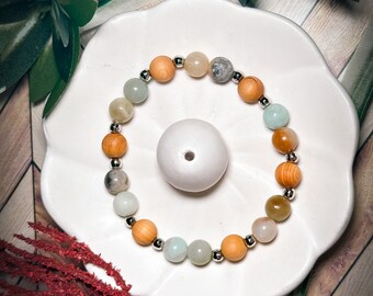 Aromatherapy Bracelet | Essential oil diffuser bracelet | Aromatherapy | Add your own essential oils | Amazonite