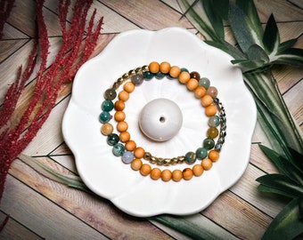 Aromatherapy Bracelet | Essential oil diffuser bracelet | Aromatherapy | Add your own essential oils | Indiana Agate |wrap bracelet