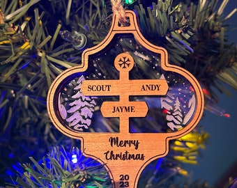 North Pole Family Personalized Christmas Ornament