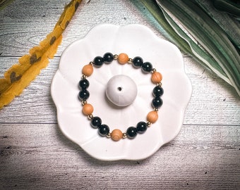 Black Tourmaline | Protection from unwanted energies |Aromatherapy Gemstone Bracelet | Essential oil diffuser bracelet |