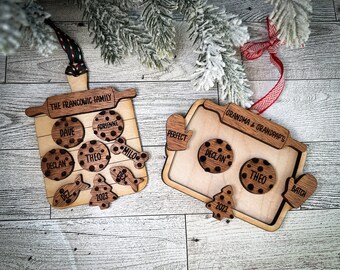 Christmas Family Cookie Tray Ornament | Personalized | Family members & pets
