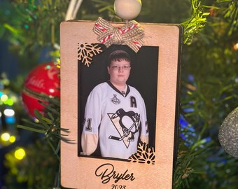 Christmas Photo Frame Ornament Customizable Personalized Fits any wallet sized photo