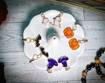 Halloween Earrings Bat Ghost Pumpkin Witches Hat