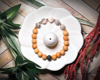 Aromatherapy Bracelet | Essential oil diffuser bracelet | Aromatherapy | Add your own essential oils | Pink Zebra Jasper | Lava Rock