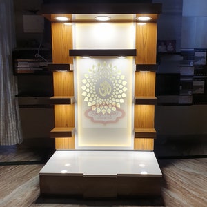 Shriji Temples Customized Wooden Temple With LED Light for