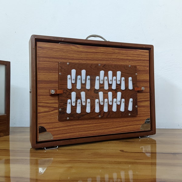 ShrijiTemples Shruthi Box (40,5x30,5cm), Tonart - C bis B - Erste - Zweite Oktave, Teak & Sanmica Gestimmt 432 Hertz und 440 Hertz