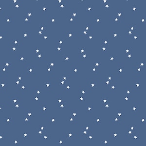 Patriotic Stars Fabric, Seasonal Basics White Stars on Blue by Riley Blake Designs Quilting Cotton Fabric, Mini Patriotic Star Blender