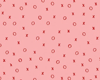 Valentine Fabric, XOX on Pink from the All My Heart Collection by J. Wecker Frisch for Riley Blake Designs Quilting Cotton Fabric C14134