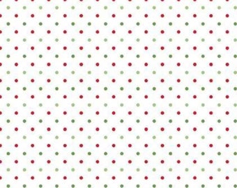 Christmas Dots Fabric, Red and Green Swiss Dots by Riley Blake Quilting Cotton Fabric C660-CHRISTMAS, Christmas Dot Blender Fabric