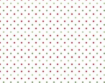 Christmas Dots Fabric, Red and Green Swiss Dots by Riley Blake Quilting Cotton Fabric C660-CHRISTMAS, Christmas Dot Blender Fabric