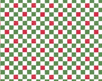 Christmas Checkered Fabric, Red and Green 1/4" Checkered from the Check Please Collection by Riley Blake Designs, C820-CHRISTMAS